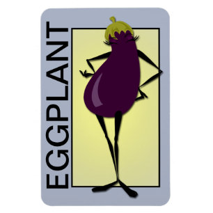 FUNNY EGGPLANT LADY RECTANGULAR FOTO MAGNET