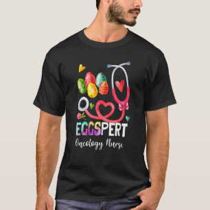 Funny Eggspert Oncology Nurse Bunny Stethoscope Eg T-Shirt
