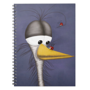 Funny Egret Cartoon Notizblock
