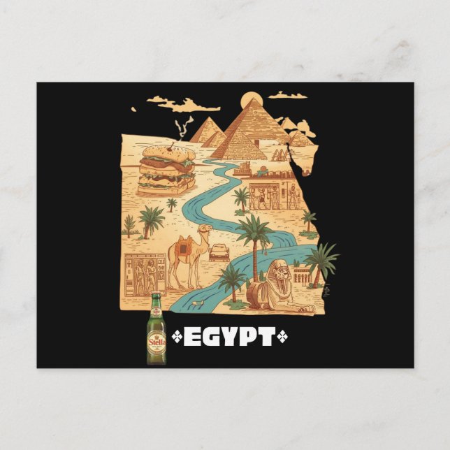 Funny Egypt Map Egyptian Vibes Postkarte (Vorderseite)