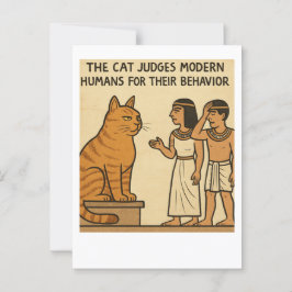 Funny Egyptian Cat Judge Postcard Postkarte