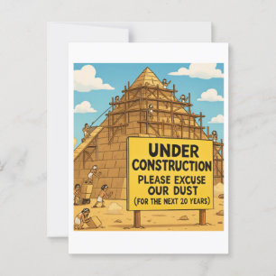 Funny Egyptian Construction   Pyramiden unter Stau Postkarte