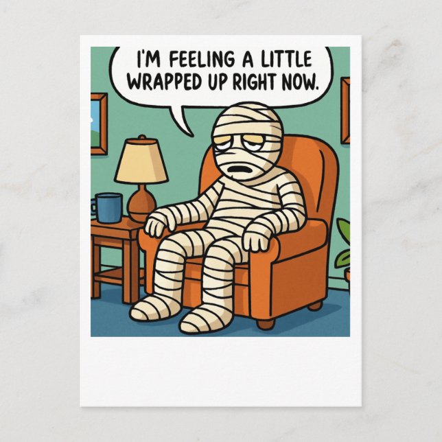 Funny Egyptian Mummy Joke Postcard Postkarte (Vorderseite)