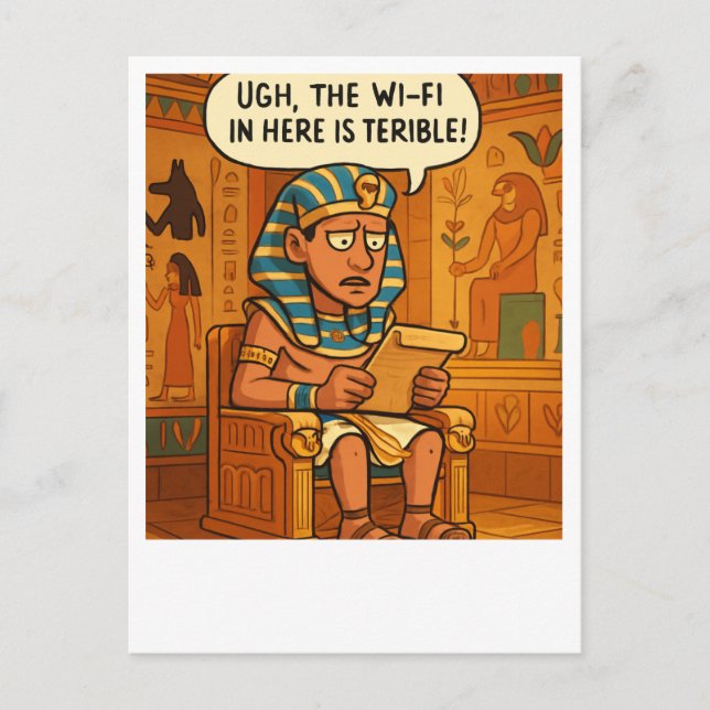 Funny Egyptienne Wi-Fi Humour carte postale (Devant)