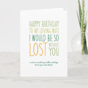 Funny Ehefrau Birthday Card Karte