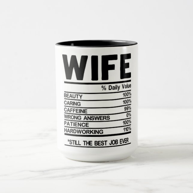 Funny Ehefrau Nutrition Fakten Tasse (Zentrum)