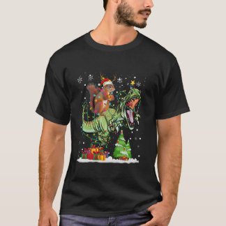 Funny Eichhörnchen Light Weihnachtsmannmütze Tree  T-Shirt