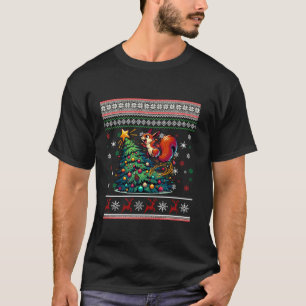 Funny Eichhörnchen Ugly Christmas Tree Jumper Snow T-Shirt