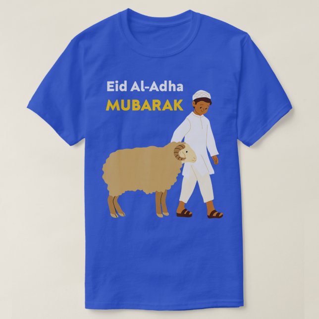 Funny Eid al adha Eid mubarak mit Niedlicher Schaf T-Shirt (Design vorne)