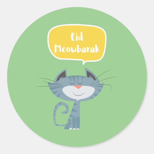 Funny Eid Mubarak Runder Aufkleber (Vorderseite)