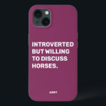 Funny eingeführt, aber willens zu diskutieren Pfer Case-Mate iPhone Hülle<br><div class="desc">Funny Lila eingeführt,  aber willens zu diskutieren Pferde Handy Fall für Reiter. Dieses lustige Pferd Handy Gehäuse ist auch ein tolles Geschenk für jeden Pferdefreund. Verwenden Sie das Design-Tool,  um die Farbe des Textes zu ändern,  wenn Sie möchten,  und wählen Sie die Hülle für Ihr Telefonmodell aus dem Menü.</div>