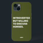 Funny eingeführt, aber willens zu diskutieren Pfer Case-Mate iPhone Hülle<br><div class="desc">Funny Dark Green stellte sich vor, aber bereit, Pferde zu diskutieren Telefongehäuse für Reiter. Dieses lustige Pferd Handy Gehäuse ist auch ein tolles Geschenk für jeden Pferdefreund. Verwenden Sie das Design-Tool, um die Farbe des Textes zu ändern, wenn Sie möchten, und wählen Sie die Hülle für Ihr Telefonmodell aus dem...</div>