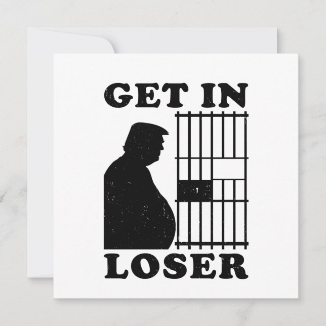 Funny Einladung Loser Trump für Gefängnisflugkarte (Vorderseite)