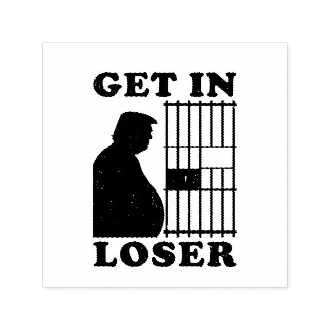 Funny Einladung Loser Trump für Gefängnisflugkarte Permastempel (Design)