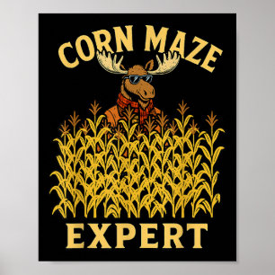 Funny Elche Maze Maze Experte Fall Kids Halloween Poster