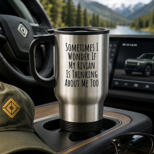 Funny Electric Car Rivian Eigentümer Reisebecher (Von Creator hochgeladen)