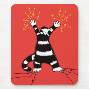 Funny Electric Cat Character High Voltage Mousepad