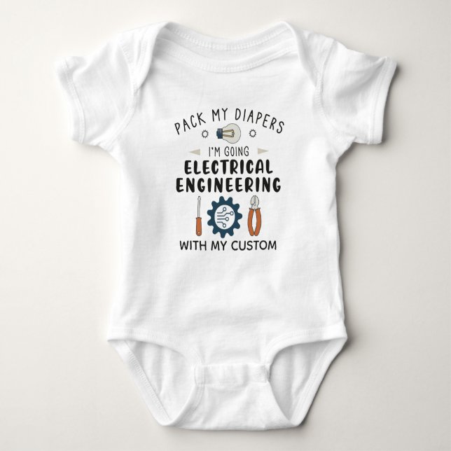 Funny Electrical Engineer Electronics Technician Baby Strampler (Vorderseite)