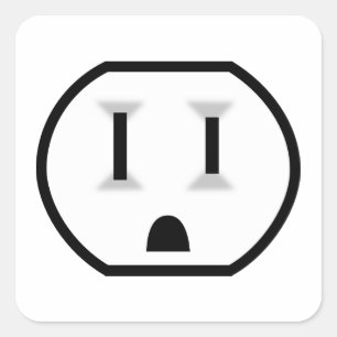 Funny Electrical Outlet Quadratischer Aufkleber