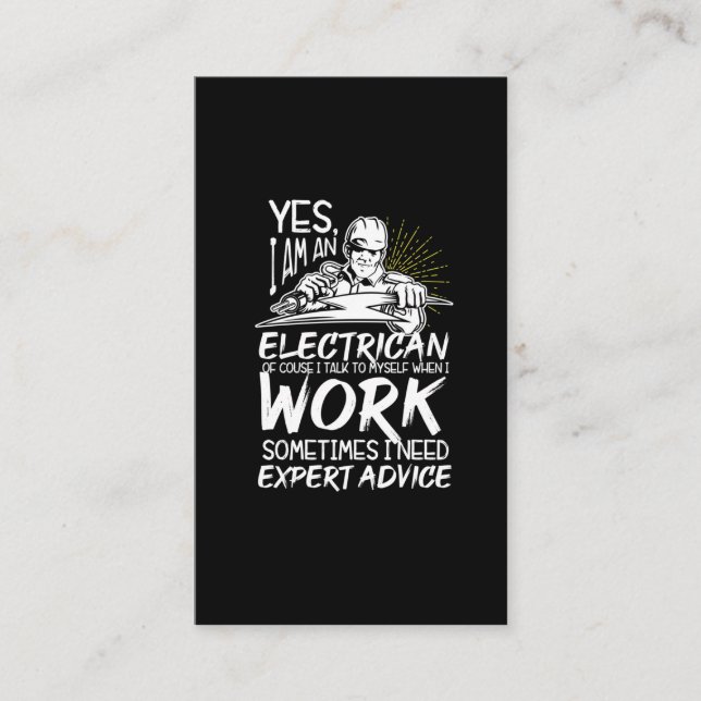 Funny Electrician Advice Electronics Experte Visitenkarte (Vorderseite)