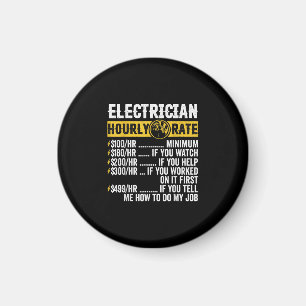 Funny Electrician Apparel, Stundenrennen Männer Magnet