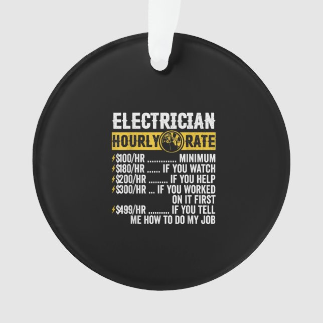Funny Electrician Apparel, Stundenrennen Männer Ornament (Vorderseite)