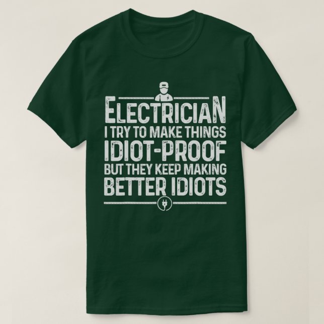 Funny Electrician Art Men Vater Lineman Electronic T-Shirt (Design vorne)