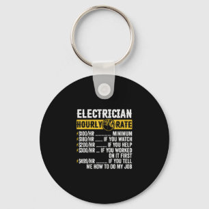 Funny Electrician Bekleidung, Stundenzahl Männer Schlüsselanhänger