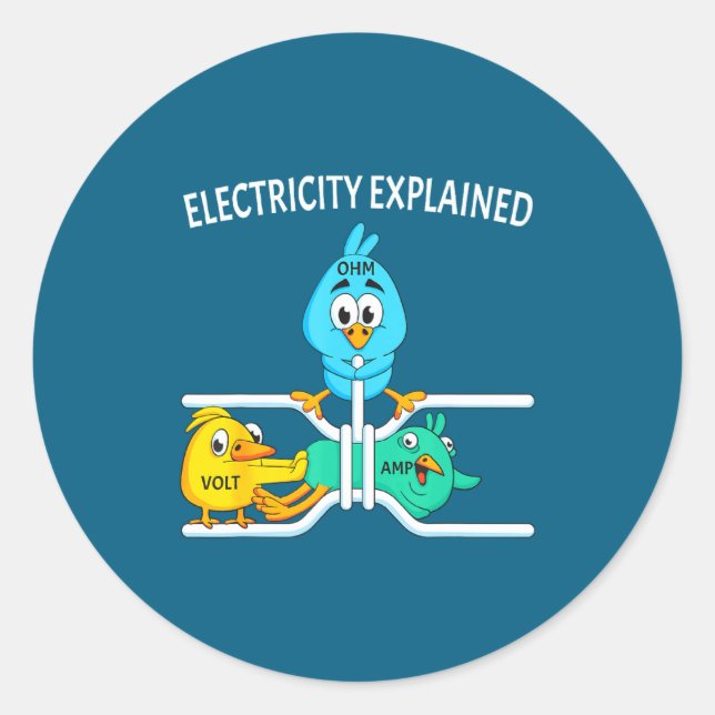 Funny Electrician For Men Women Electricity Engine Runder Aufkleber (Vorderseite)