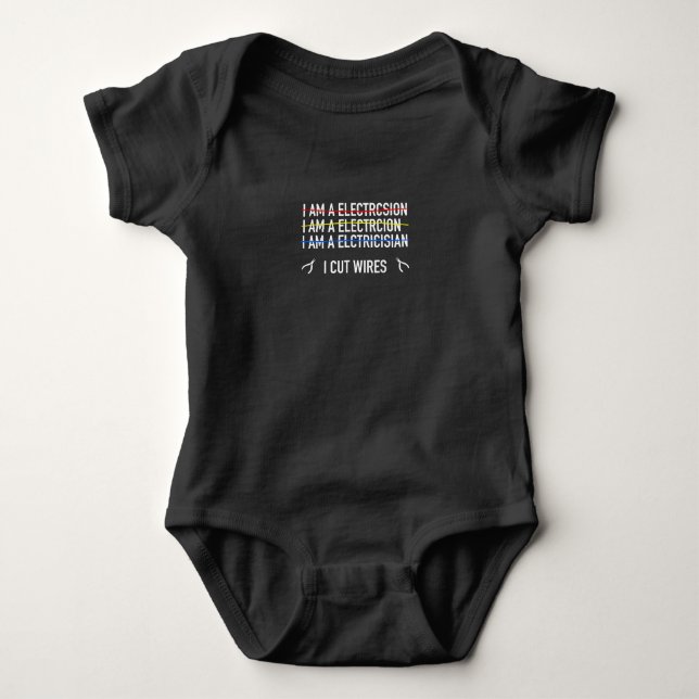 Funny Electrician Shirt, ich schneiden Wires Baby Strampler (Vorderseite)