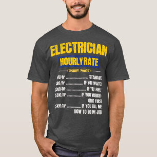 Funny Electrician Stundensätze Lineman Retro T-Shirt
