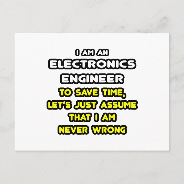 Funny Electronics Engineer T - Shirt und Geschenke Postkarte (Vorderseite)