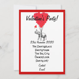 Funny Elefant Valentines Party Einladung