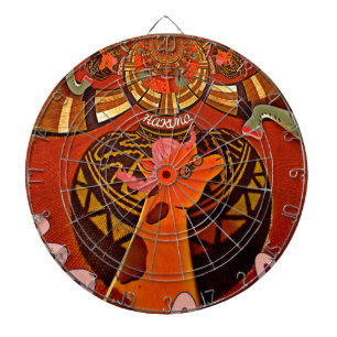 Funny Elegant Giraffe Accessorized African Style Dartscheibe