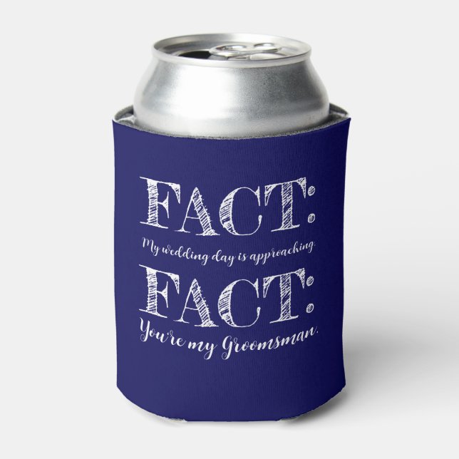 Funny & Elegante Fact Trauzeuge Vorschlag Navy Blu Dosenkühler (Kanne Vorderseite)