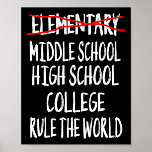 Funny Elementary School Abschluss 6. Klasse Gradu Poster
