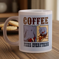 Funny Elephant Coffee behebt alles Cartoon