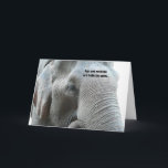 Funny Elephant für das Altern Senior Birthday Karte<br><div class="desc">Diese humorvolle Geburtstagskarte ist perfekt für eine Frau, die anmutig älter wird. Auf dem Cover steht ein naher Anblick eines Elefantenkopfes und sagt: "Sowohl Alter als auch Falten sind gleich... " Im Inneren ist ein Elefantenpun. — Es heißt auch "Happy Birthday". Sie können jedes Wort in der Vorlage ändern, um...</div>