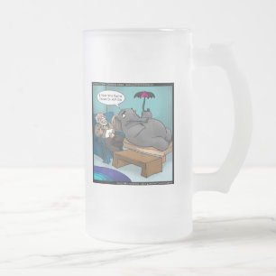 Funny Elephant in Therapy Mattglas Bierglas