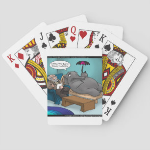 Funny Elephant in Therapy Spielkarten