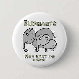 Funny Elephants Button