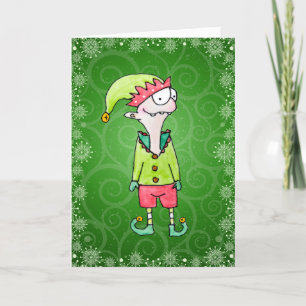 Funny Elf Christmas Card Karte