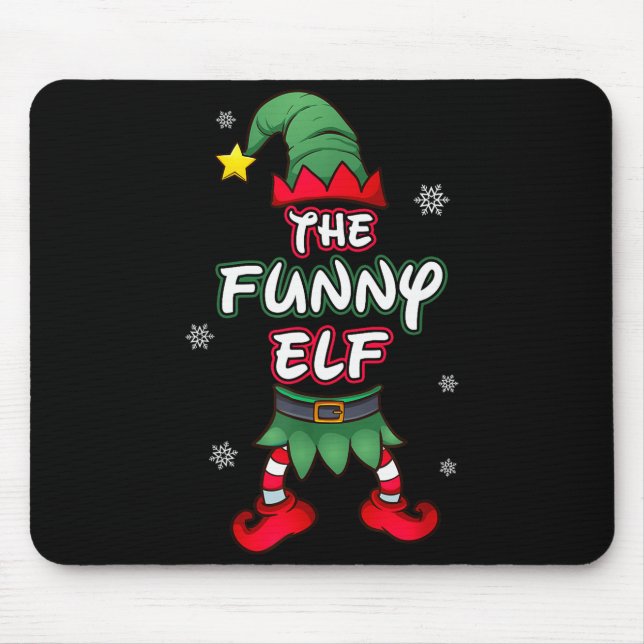 Funny Elf Christmas Pajamas Pjs Matching Family Gr Mousepad (Vorne)