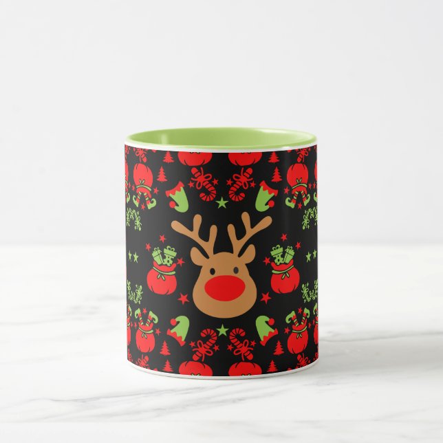 Funny Elf Christmas Wrapping Tasse (Zentrum)