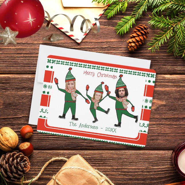 Funny Elf Familie Foto Red Green Frohe Weihnachten (Von Creator hochgeladen)