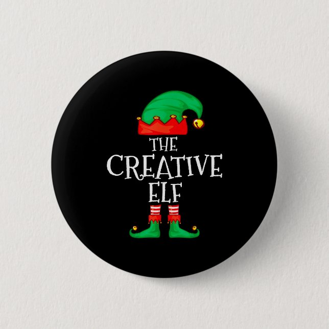 Funny Elf Family Christmas Creative Elf Sweater Me Button (Vorderseite)