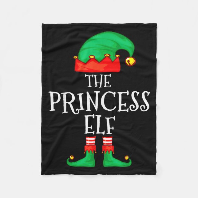 Funny Elf Family Christmas Princess Elf Sweater Me Fleecedecke (Vorderseite)