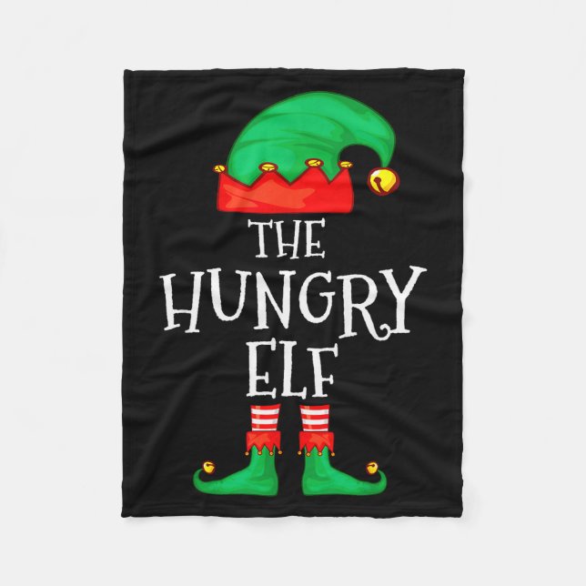 Funny Elf Family Christmas The Hungry Elf Sweater  Fleecedecke (Vorderseite)