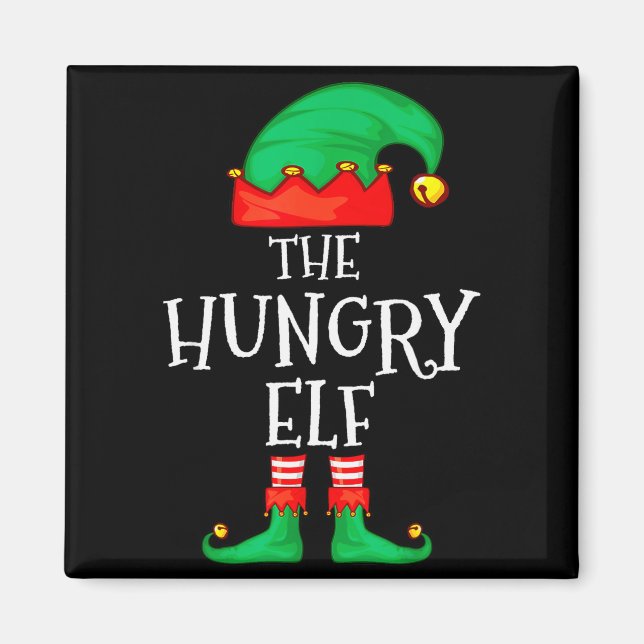 Funny Elf Family Christmas The Hungry Elf Sweater  Magnet (Vorne)