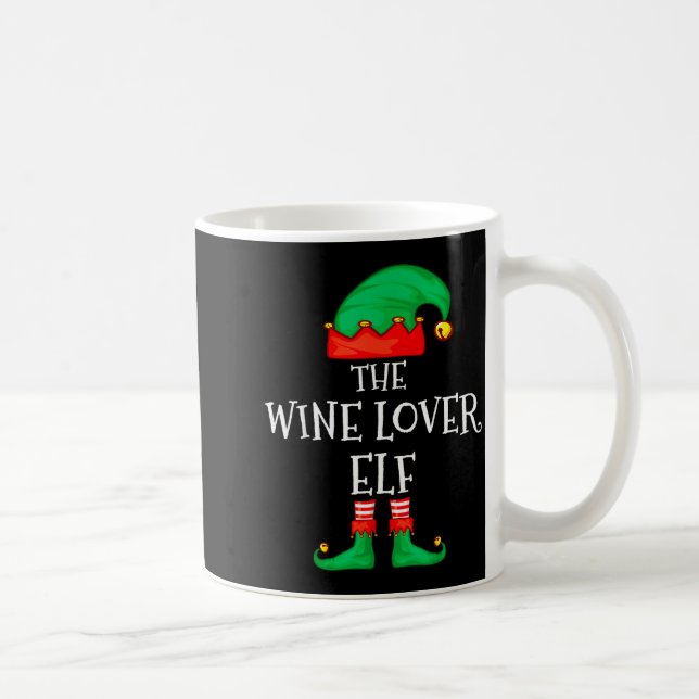 Funny Elf Family Christmas The Wine Lover Elf Men  Kaffeetasse (Rechts)